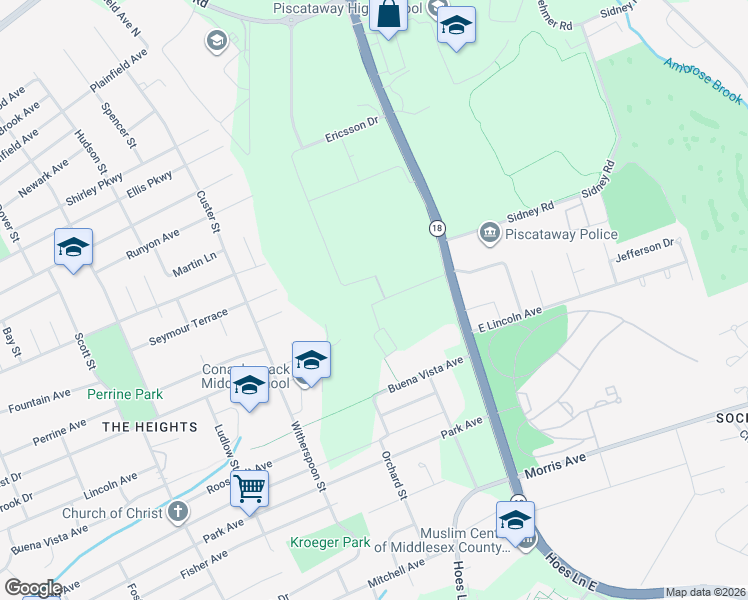 map of restaurants, bars, coffee shops, grocery stores, and more near 10 Sterling Drive in Piscataway
