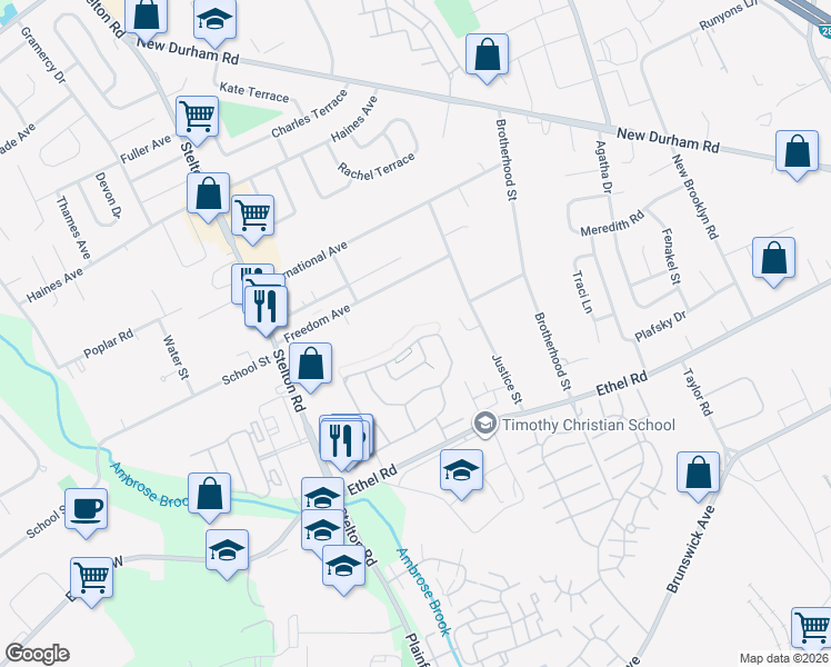 map of restaurants, bars, coffee shops, grocery stores, and more near 186 Nebula Road in Piscataway