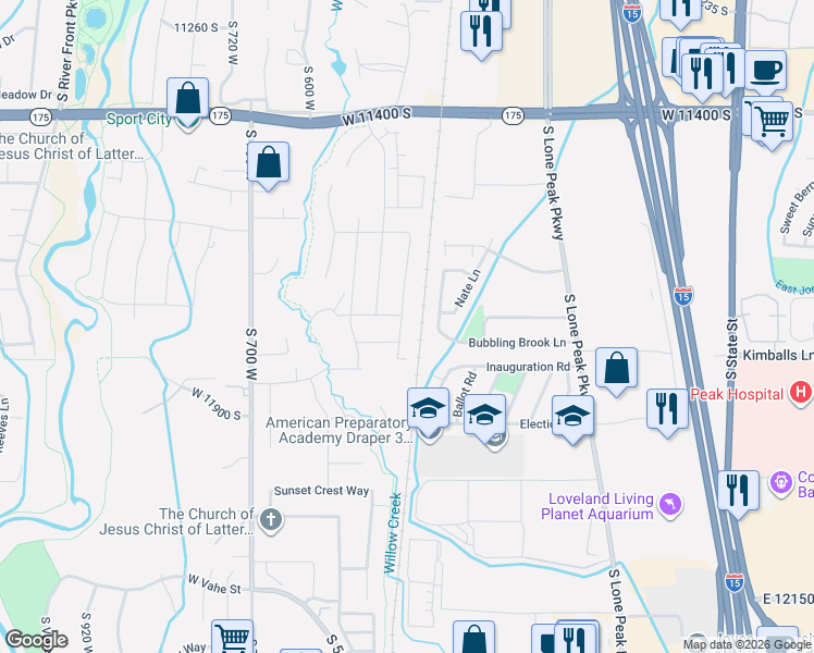 map of restaurants, bars, coffee shops, grocery stores, and more near in Salt Lake County