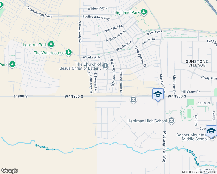 map of restaurants, bars, coffee shops, grocery stores, and more near 6306 West Moring Point Way in South Jordan