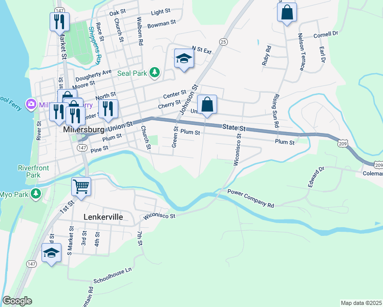 map of restaurants, bars, coffee shops, grocery stores, and more near 531 Chestnut Street in Millersburg