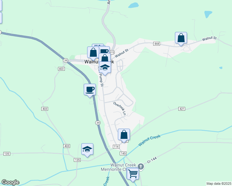 map of restaurants, bars, coffee shops, grocery stores, and more near 4770 Olde Pump Street in Millersburg