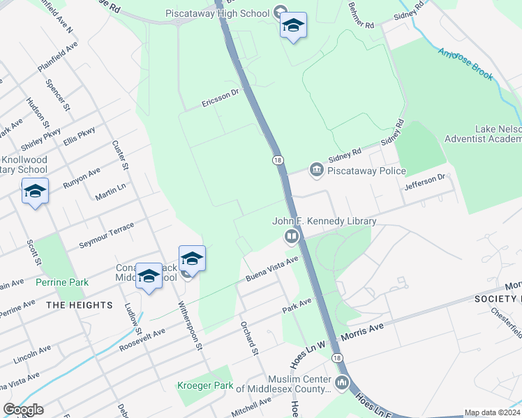 map of restaurants, bars, coffee shops, grocery stores, and more near 20 Quick Way in Piscataway