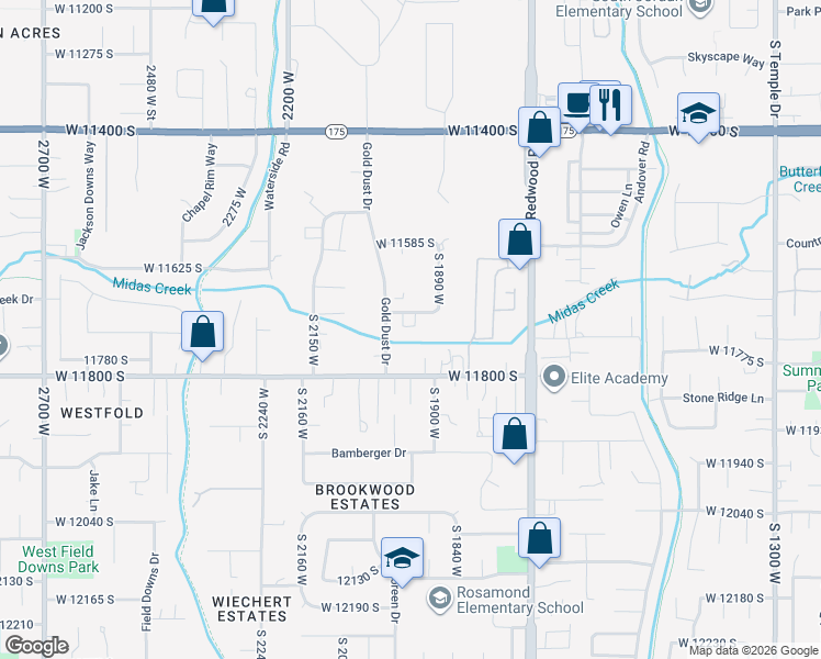 map of restaurants, bars, coffee shops, grocery stores, and more near 1962 Ingot Way in South Jordan
