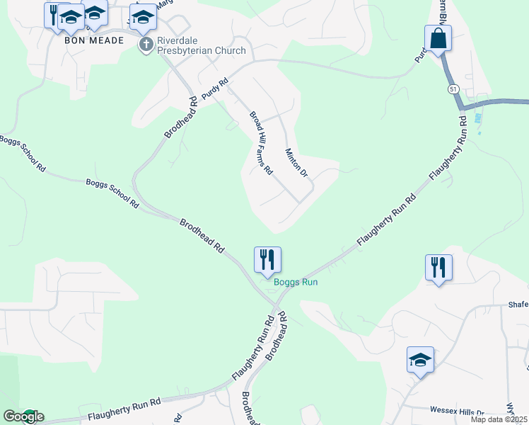 map of restaurants, bars, coffee shops, grocery stores, and more near 2302 Meadow Vue Drive in Allegheny County