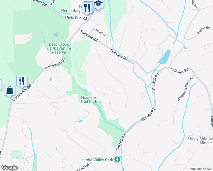 map of restaurants, bars, coffee shops, grocery stores, and more near 304 Hallsborough Drive in Pittsburgh