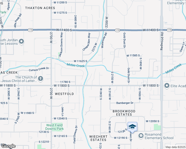 map of restaurants, bars, coffee shops, grocery stores, and more near 11718 South Myers Park Lane in Riverton