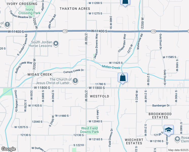 map of restaurants, bars, coffee shops, grocery stores, and more near 11716 2610 West in Riverton