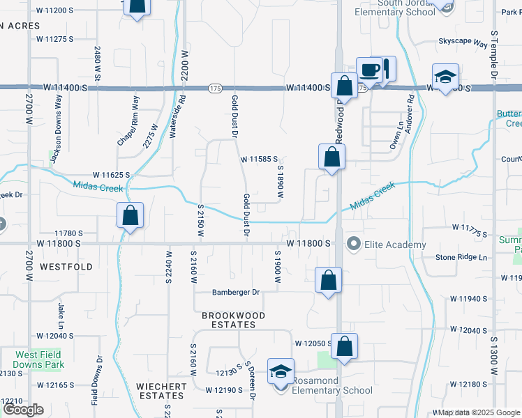 map of restaurants, bars, coffee shops, grocery stores, and more near 1945 Ingot Way in South Jordan