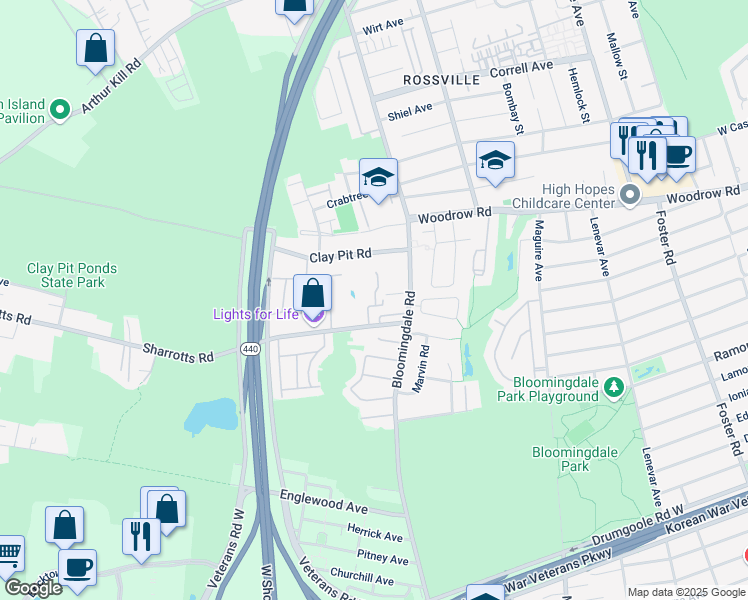 map of restaurants, bars, coffee shops, grocery stores, and more near 29 Jade Court in Staten Island