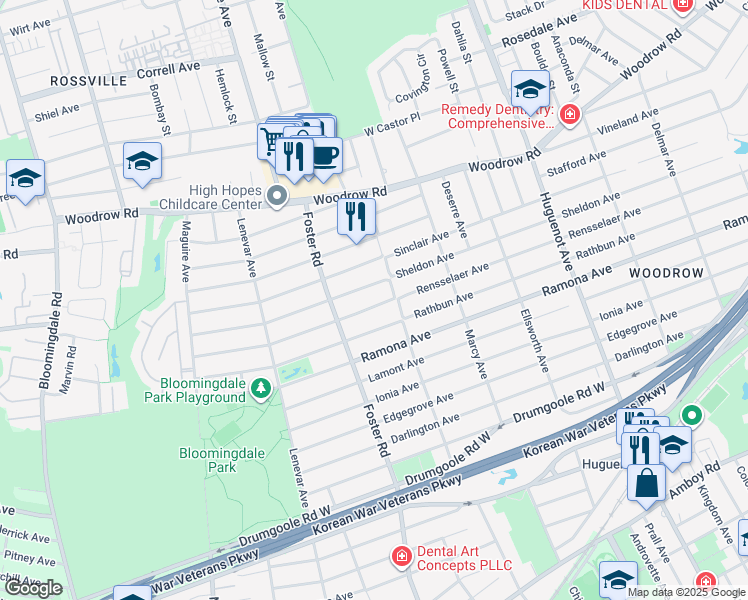 map of restaurants, bars, coffee shops, grocery stores, and more near 840 Sheldon Avenue in Staten Island