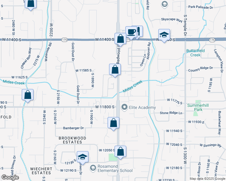 map of restaurants, bars, coffee shops, grocery stores, and more near 1741 Lunford Lane in Riverton