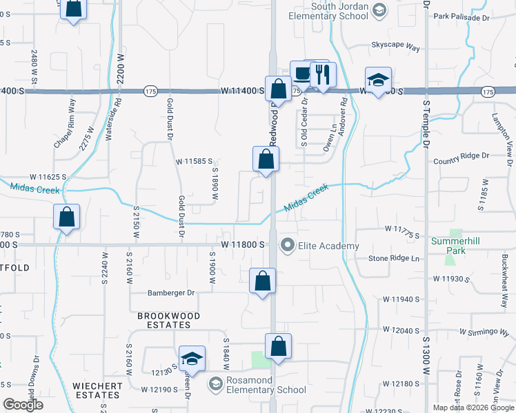 map of restaurants, bars, coffee shops, grocery stores, and more near 1753 Lunford Lane in Riverton