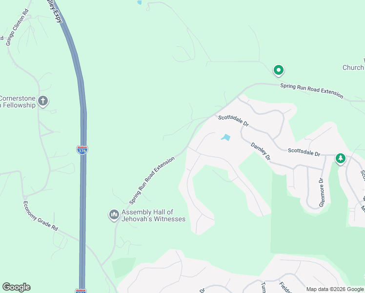 map of restaurants, bars, coffee shops, grocery stores, and more near 1512 Spring Run Road Extension in Coraopolis