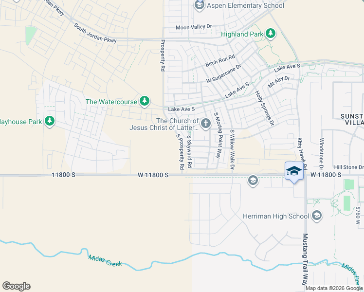 map of restaurants, bars, coffee shops, grocery stores, and more near 6661 West Meadow Grass Drive in South Jordan