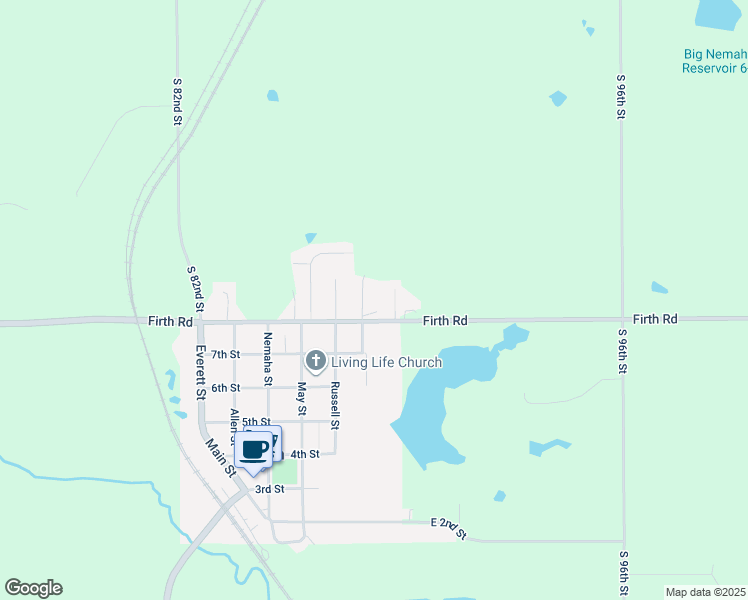 map of restaurants, bars, coffee shops, grocery stores, and more near 404 East 8th Street in Firth
