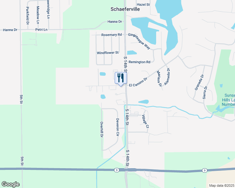 map of restaurants, bars, coffee shops, grocery stores, and more near 2617 South 14th Street in Pekin