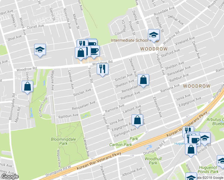 map of restaurants, bars, coffee shops, grocery stores, and more near 840 Sheldon Avenue in Staten Island
