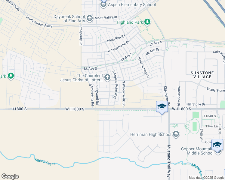 map of restaurants, bars, coffee shops, grocery stores, and more near 6302 West Meadow Grass Drive in South Jordan