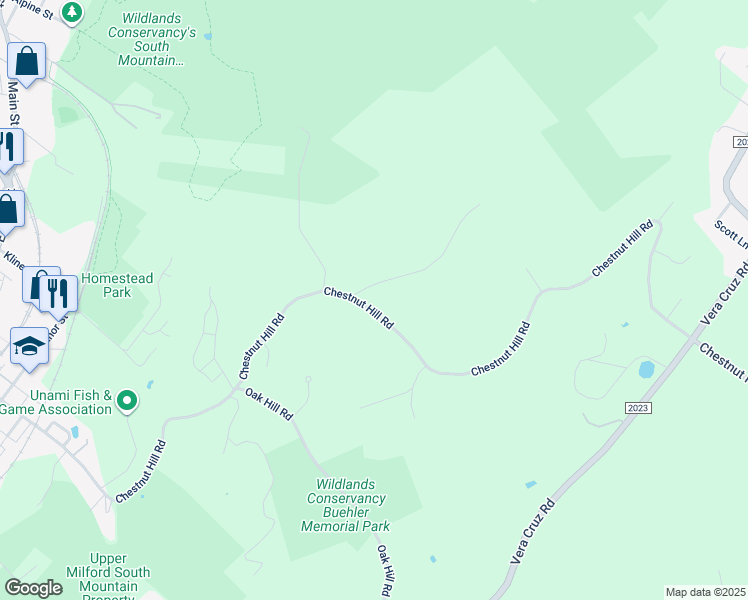 map of restaurants, bars, coffee shops, grocery stores, and more near 281 Chestnut Hill Road in Emmaus