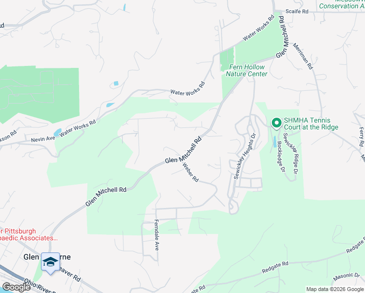 map of restaurants, bars, coffee shops, grocery stores, and more near 1201 Glen Mitchell Rd in Sewickley