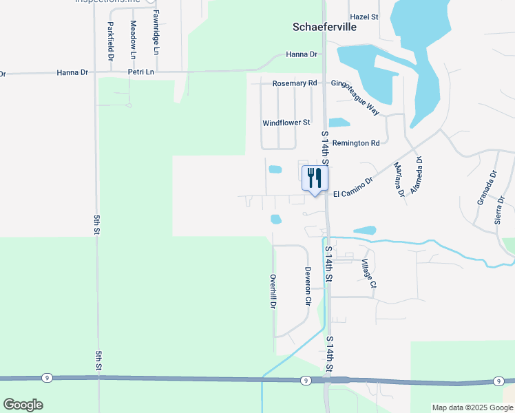 map of restaurants, bars, coffee shops, grocery stores, and more near 1010 El Camino Drive in Pekin