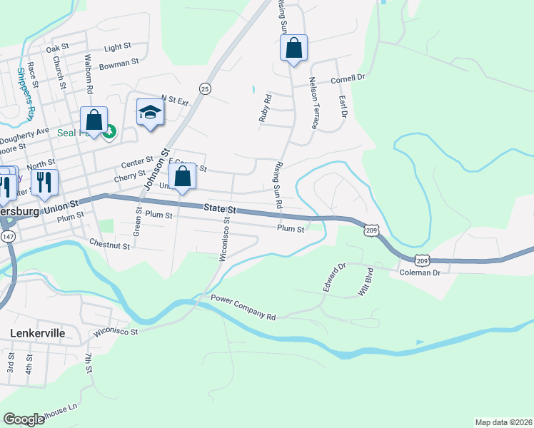 map of restaurants, bars, coffee shops, grocery stores, and more near 932 State Street in Millersburg