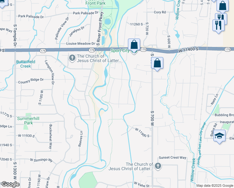 map of restaurants, bars, coffee shops, grocery stores, and more near 11688 South Douglas Vista Drive in Draper