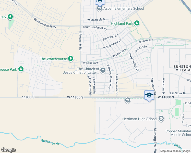 map of restaurants, bars, coffee shops, grocery stores, and more near 11653 South Skyward Road in South Jordan