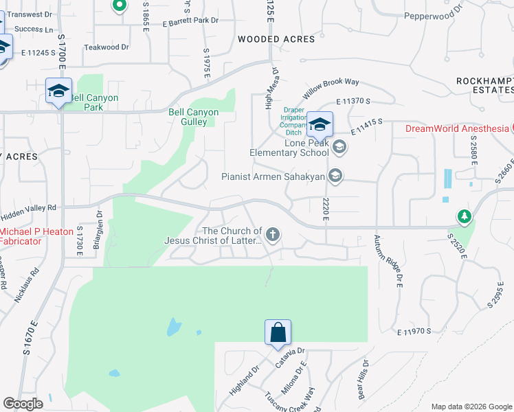 map of restaurants, bars, coffee shops, grocery stores, and more near in Sandy