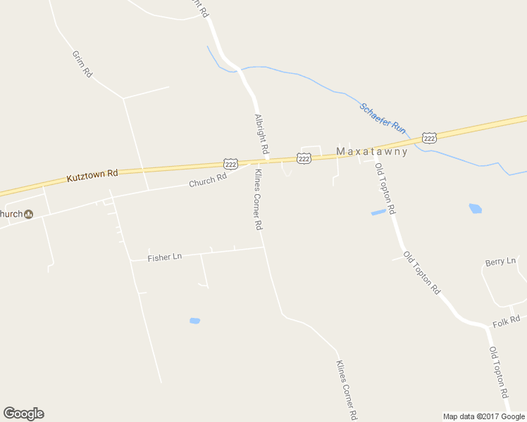 map of restaurants, bars, coffee shops, grocery stores, and more near 61 Klines Corner Road in Kutztown