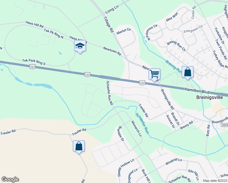 map of restaurants, bars, coffee shops, grocery stores, and more near 859 Swallow Tail Lane in Breinigsville