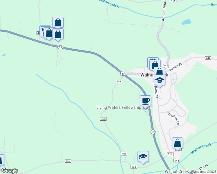 map of restaurants, bars, coffee shops, grocery stores, and more near 4845 Township Road 403 in Millersburg