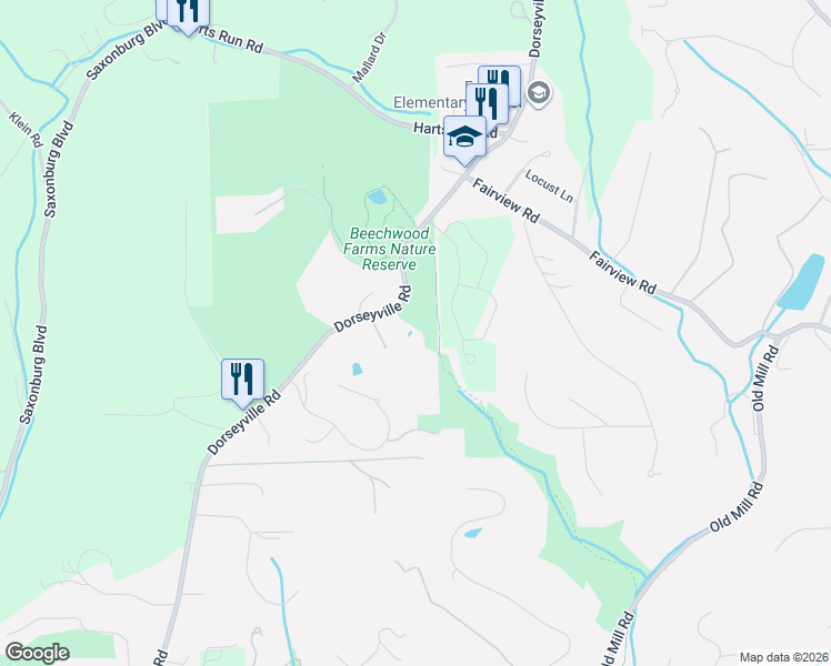 map of restaurants, bars, coffee shops, grocery stores, and more near 612 Dorseyville Road in Pittsburgh