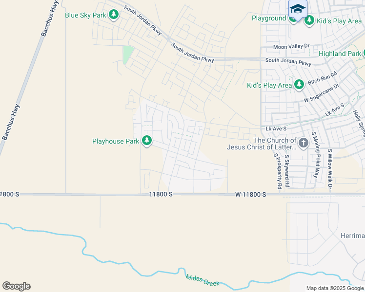 map of restaurants, bars, coffee shops, grocery stores, and more near 11619 Silver Pond Drive in South Jordan