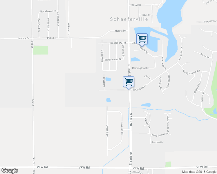 map of restaurants, bars, coffee shops, grocery stores, and more near 1205 El Camino Drive in Pekin