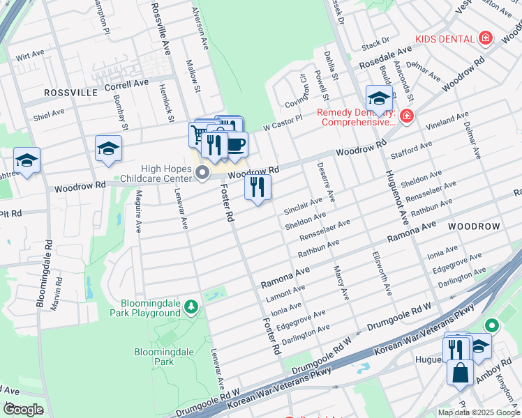 map of restaurants, bars, coffee shops, grocery stores, and more near 794 Stafford Avenue in Staten Island