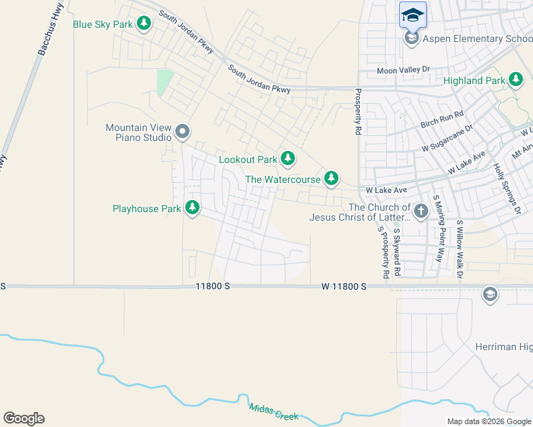 map of restaurants, bars, coffee shops, grocery stores, and more near 6800 11800 South in Herriman