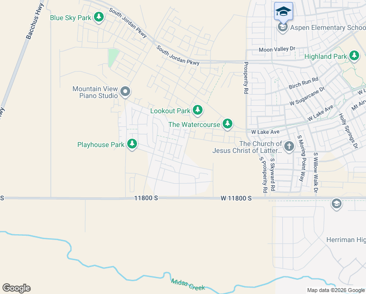 map of restaurants, bars, coffee shops, grocery stores, and more near 6800 11800 South in Herriman