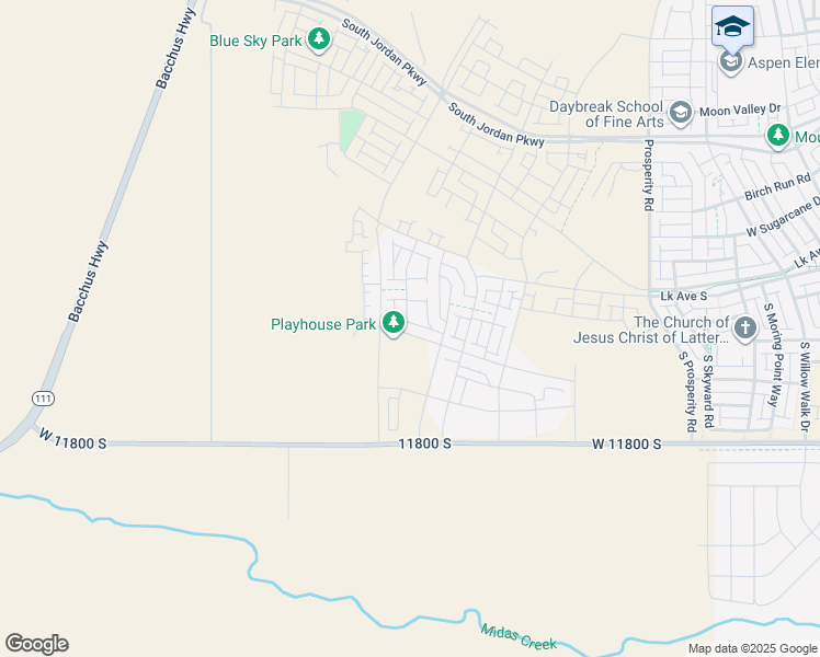 map of restaurants, bars, coffee shops, grocery stores, and more near 6894 West Meadow Grass Drive in South Jordan