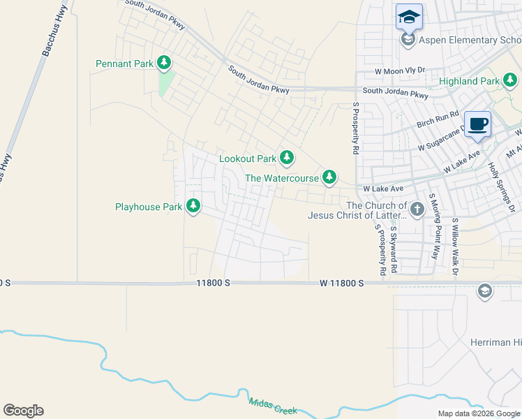 map of restaurants, bars, coffee shops, grocery stores, and more near 6800 11800 South in Herriman