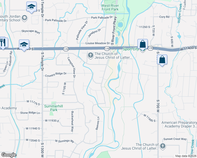 map of restaurants, bars, coffee shops, grocery stores, and more near 1027 West Katelyn Faith Circle in South Jordan