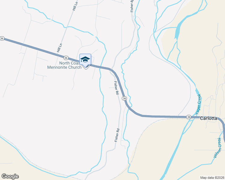 map of restaurants, bars, coffee shops, grocery stores, and more near 3206 Fisher Road in Hydesville