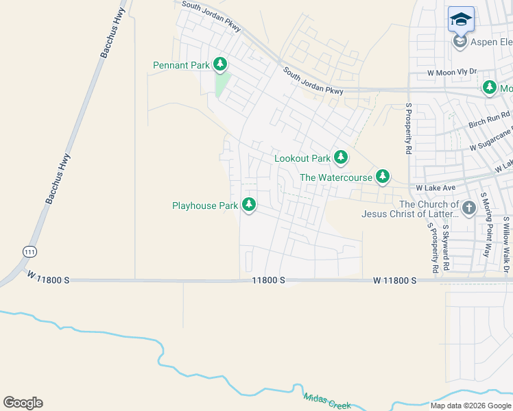 map of restaurants, bars, coffee shops, grocery stores, and more near Unnamed Road in South Jordan