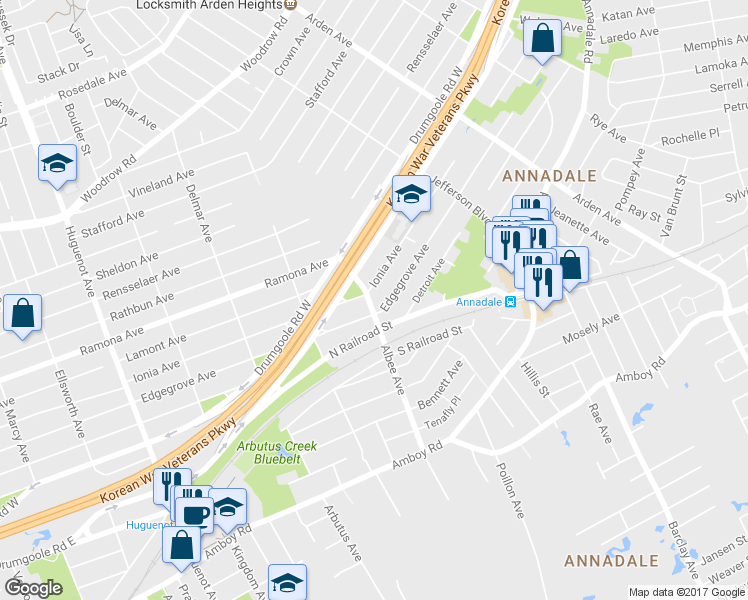 map of restaurants, bars, coffee shops, grocery stores, and more near 89 Albee Avenue in Staten Island