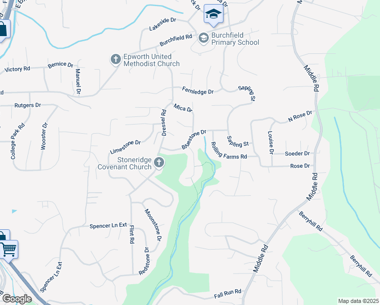 map of restaurants, bars, coffee shops, grocery stores, and more near 804 Ledgeview Drive in Allegheny County