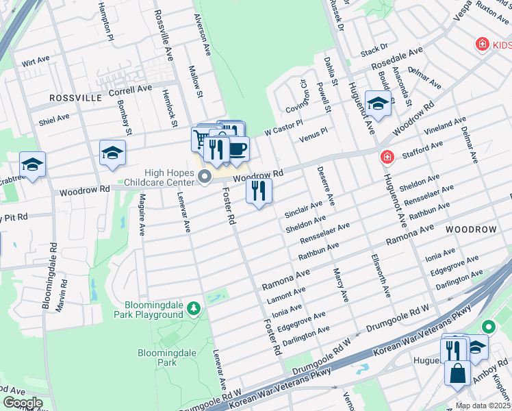 map of restaurants, bars, coffee shops, grocery stores, and more near 799 Stafford Avenue in Staten Island