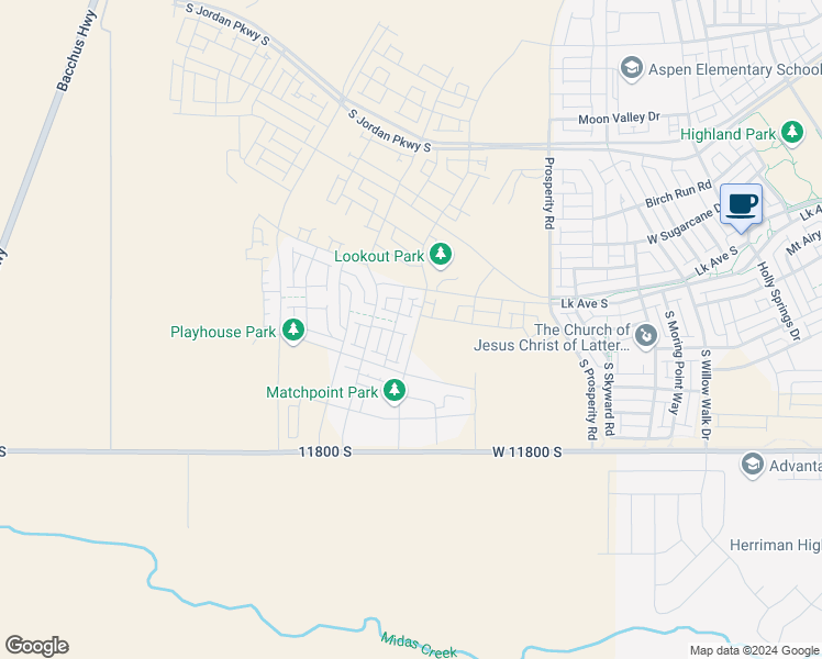map of restaurants, bars, coffee shops, grocery stores, and more near 11607 Dorian Drive in South Jordan