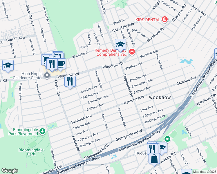 map of restaurants, bars, coffee shops, grocery stores, and more near 715 Sheldon Ave in Staten Island