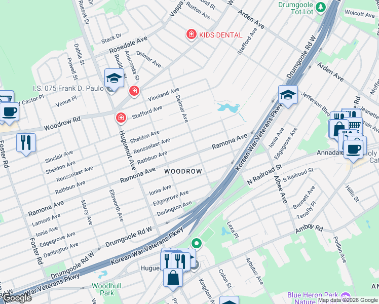 map of restaurants, bars, coffee shops, grocery stores, and more near 171 Ramona Avenue in Staten Island